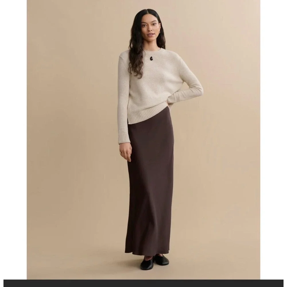 Jenni Kayne | Everyday Sweater Small Oatmeal Beige Wool‎ Cashmere Blend Crewneck